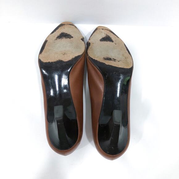 Escada Vintage Brown Leather Pumps Size 9 - Picture 6 of 10